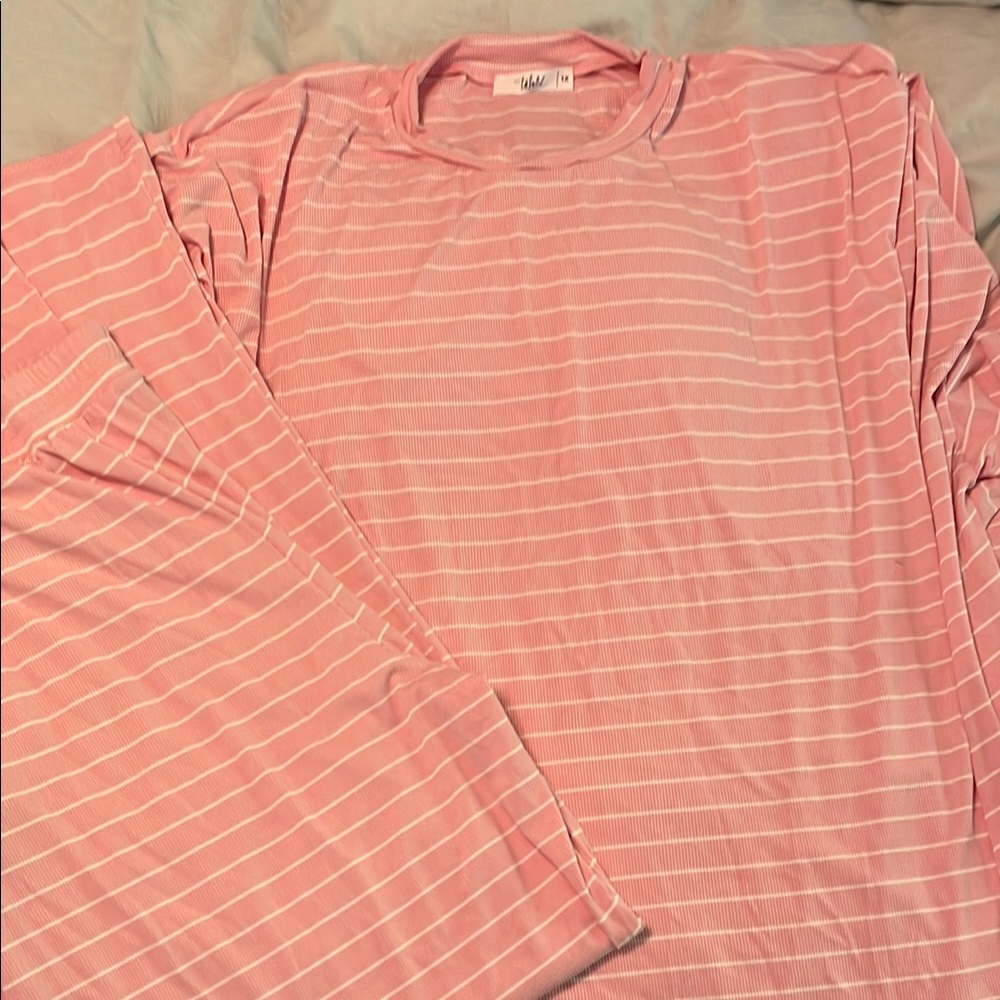 Shop Talulah Homebody Striped Ribbed Set Pink -1X/XL